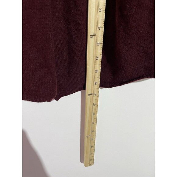 Adrienne Vittadini Cardigan S Yak Hair Wool Burgundy Quite Luxury Minimalist - Picture 9 of 11